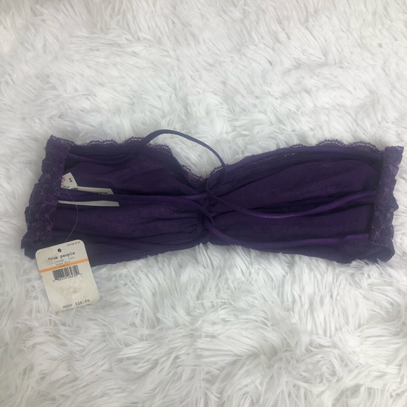 Intimately FP LACE bandeau strappy back royal purp - Picture 6 of 9